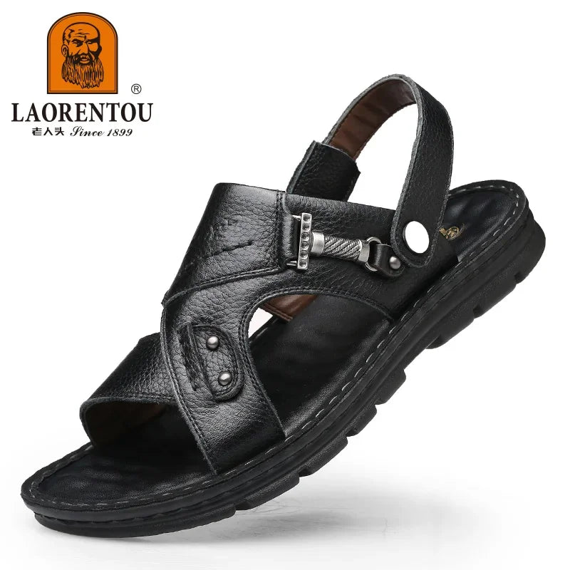 Men Leather Buckle Casual Sandals
