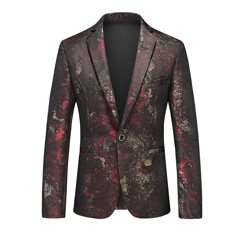 Men's Plus Size Floral Smoking Jacket