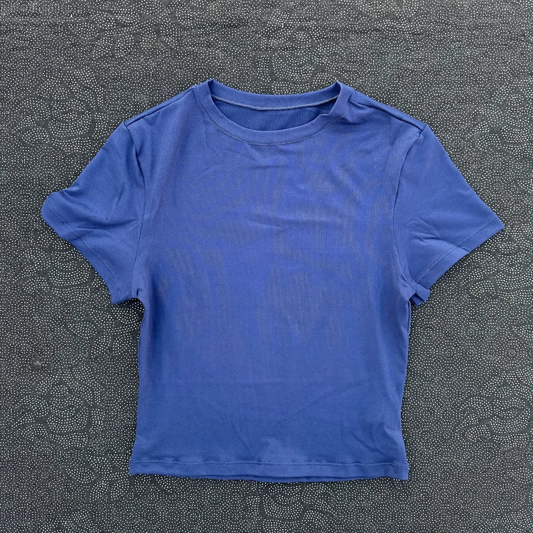 Women's Short Sleeve Yoga Crop Top – Soft Breathable Training Shirt