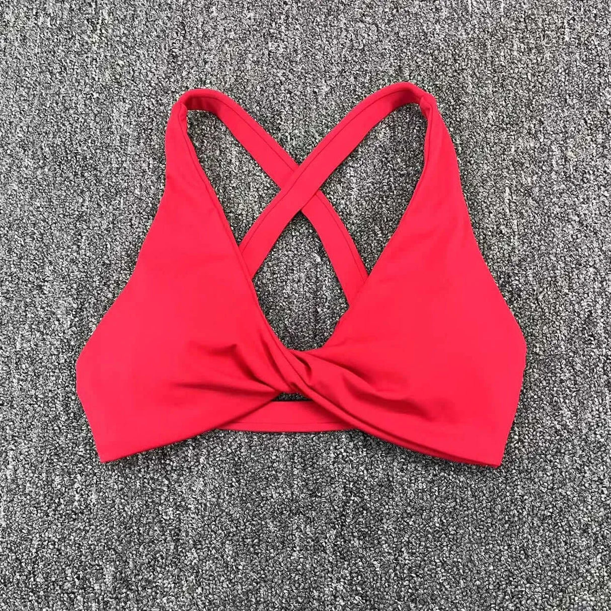 Women Twist Front Cross Back Sports Bra
