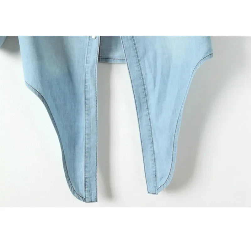 Women’s Y2K Cropped Halter Denim Jacket