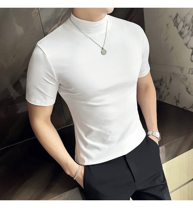 Men Korean Slim Fit Turtleneck Tee