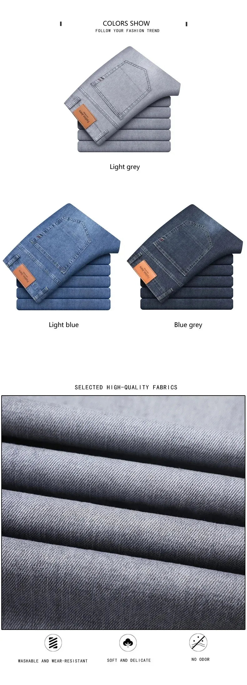 Men Grey Stretch Jeans