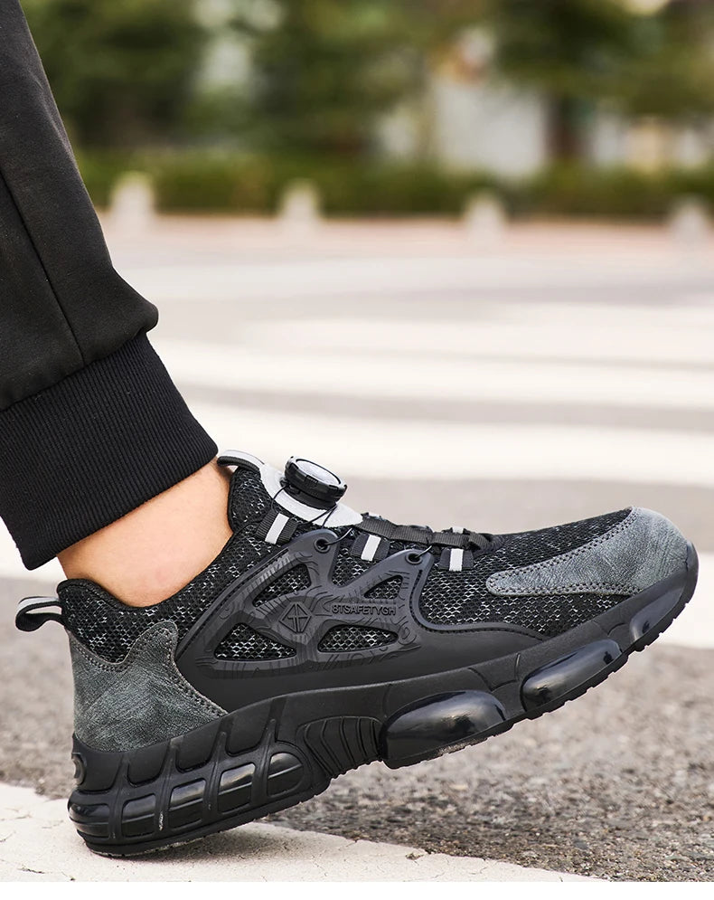 Women Safety Shoes Reflective Steel Toe Sneakers