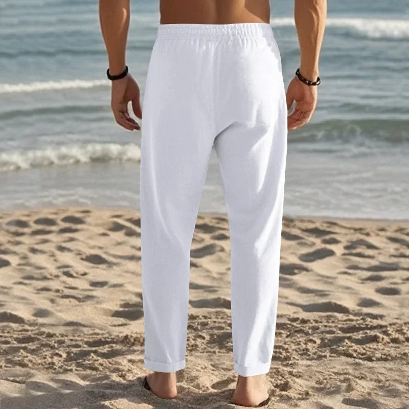 Men Cotton Linen Straight Pants
