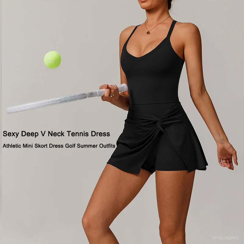 Women Tennis Dress with Shorts