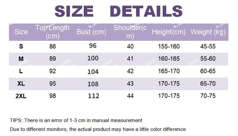 Size details chart for Custom Logo Spa Beauty Uniform including measurements for S, M, L, XL, and 2XL.