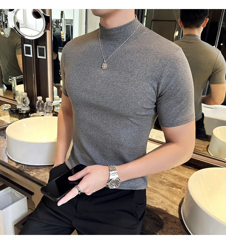 Men Korean Slim Fit Turtleneck Tee