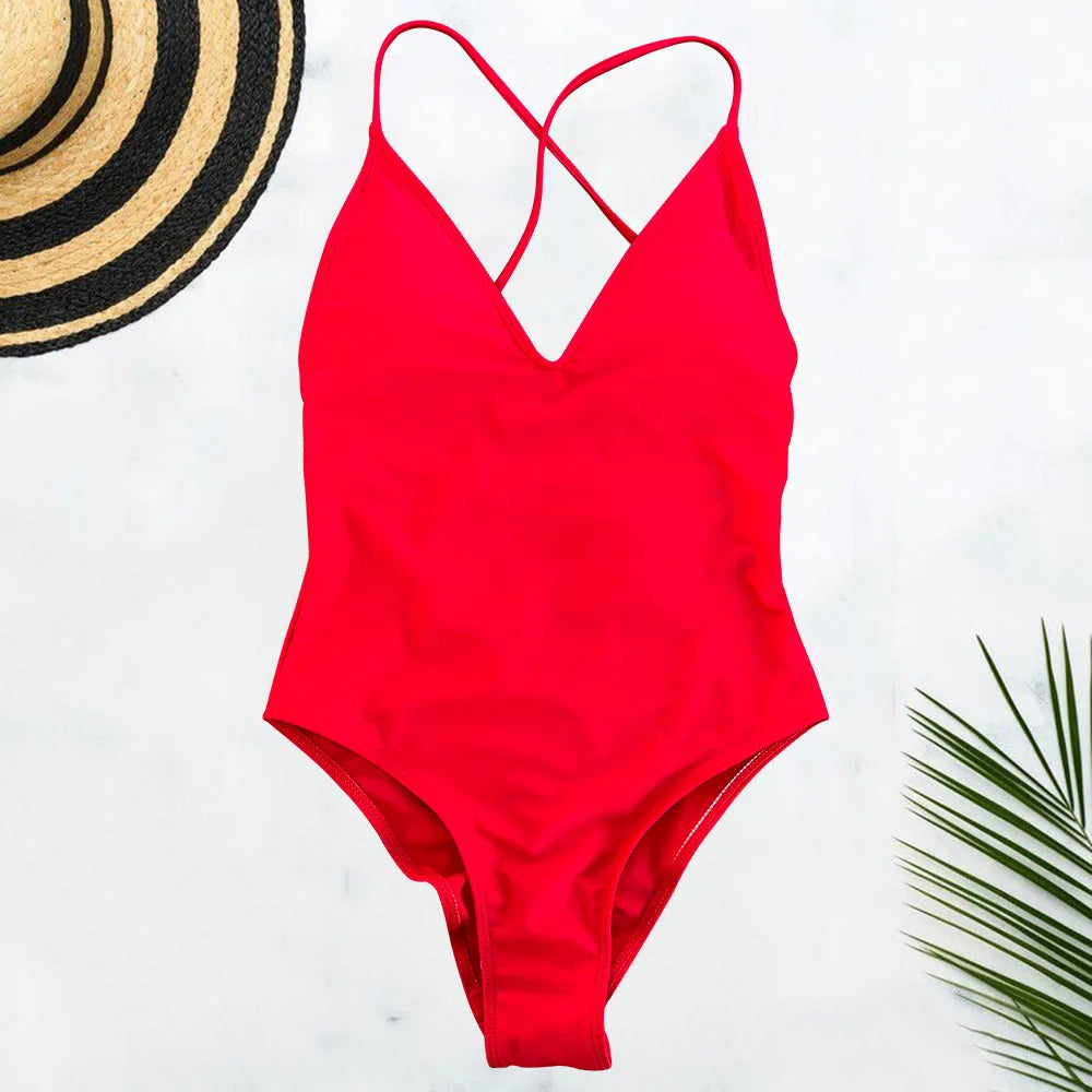 Women Solid Plus Size Swimsuit