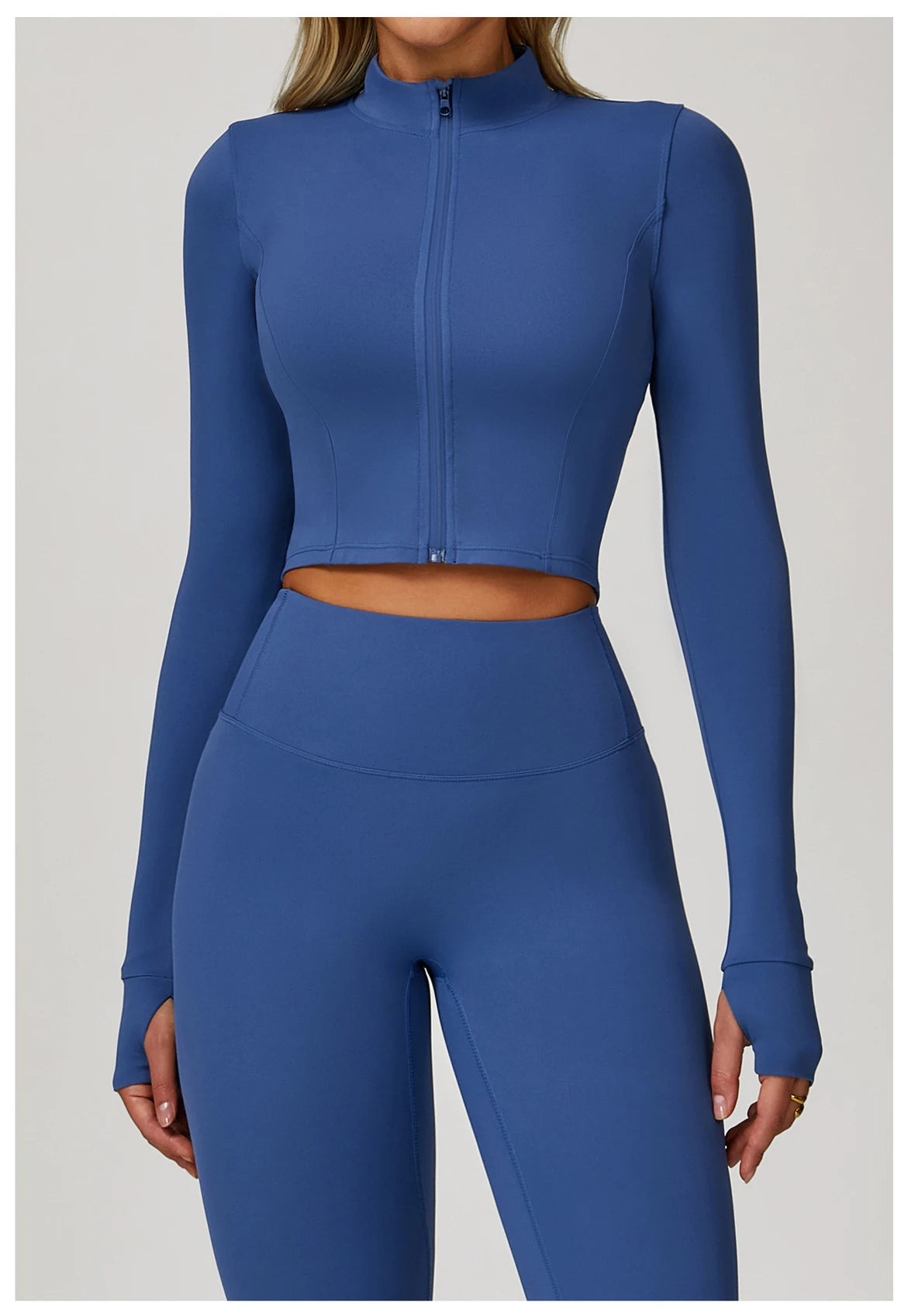 Women's Sexy Zip Long Sleeve Yoga Jacket – Workout Running Cycling Top