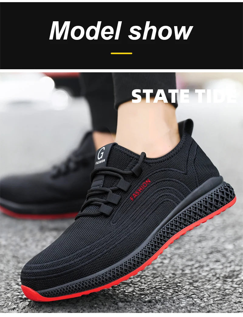 Manlegu Air Mesh Lightweight Safety Sneakers