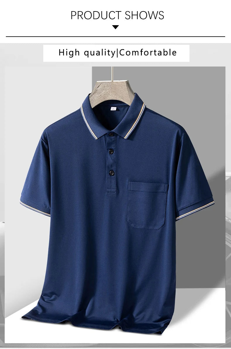 Men Anti-Wrinkle Pocket Polo Shirt