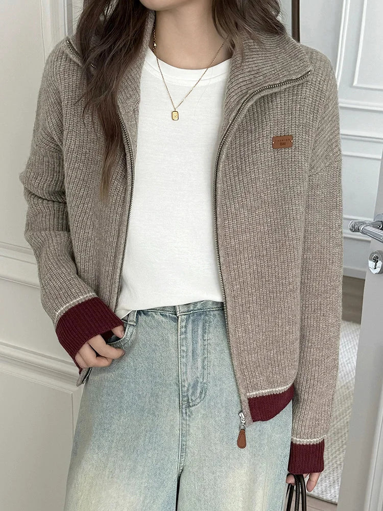 Women's Zip-Up Merino Wool Cardigan