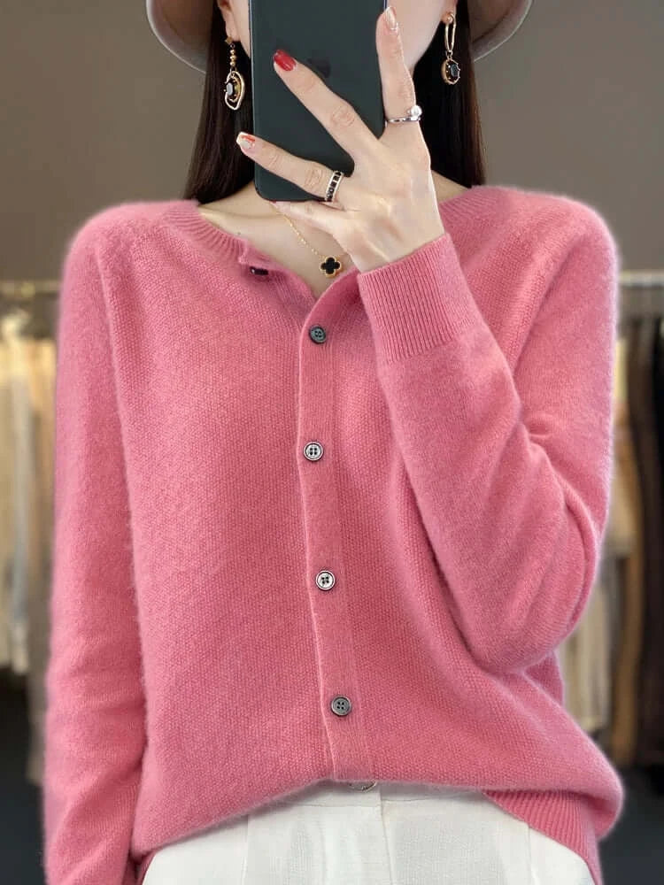 Women Merino Wool Cashmere Cardigan