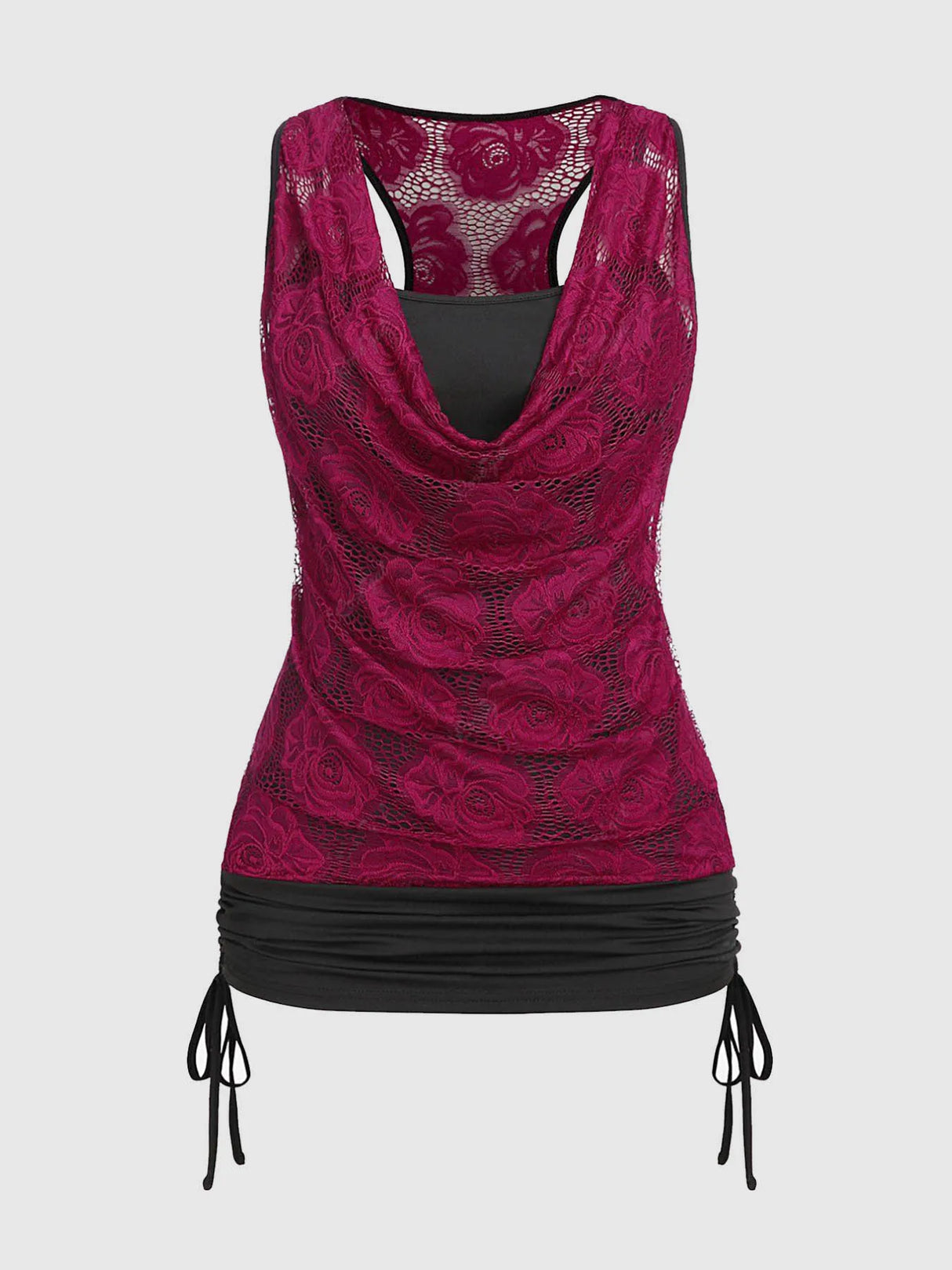 Plus Size Lace Ruched Pant Set