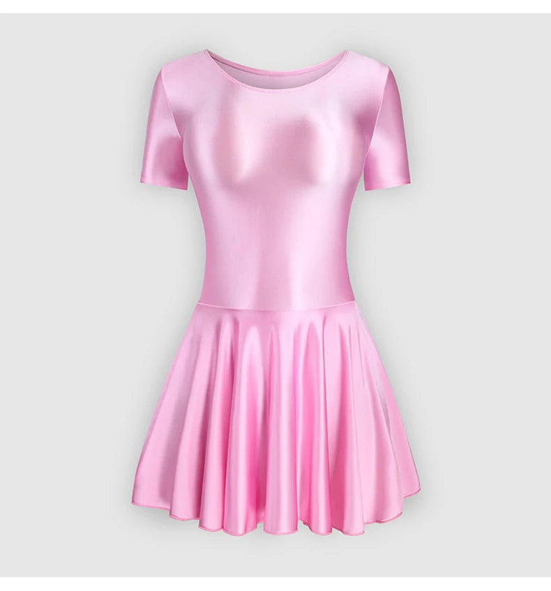 Women Satin Sports Ballet Skirt