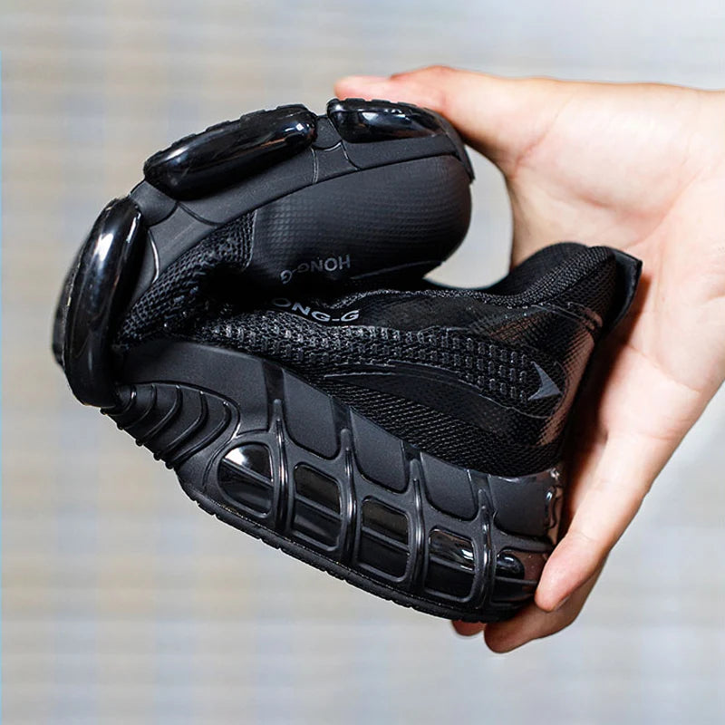 Men Rotary Buckle Steel Toe Safety Shoes