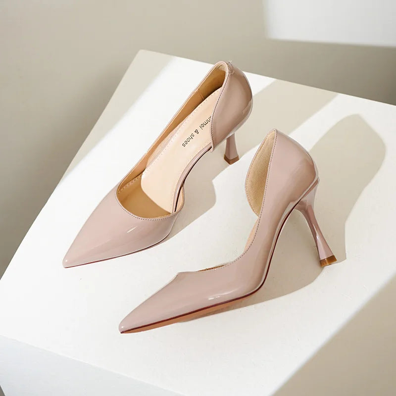 Fashion Women Pumps Patent Leather High Heels