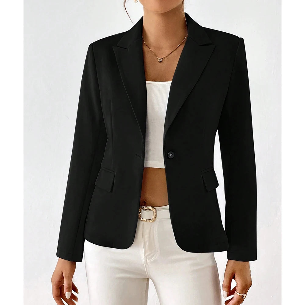MuseTrim™ – Sleek Business Lapel Blazer (Minimalist Single-Button, Modern Fit)