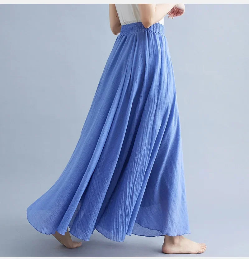 Women Linen Maxi Skirt