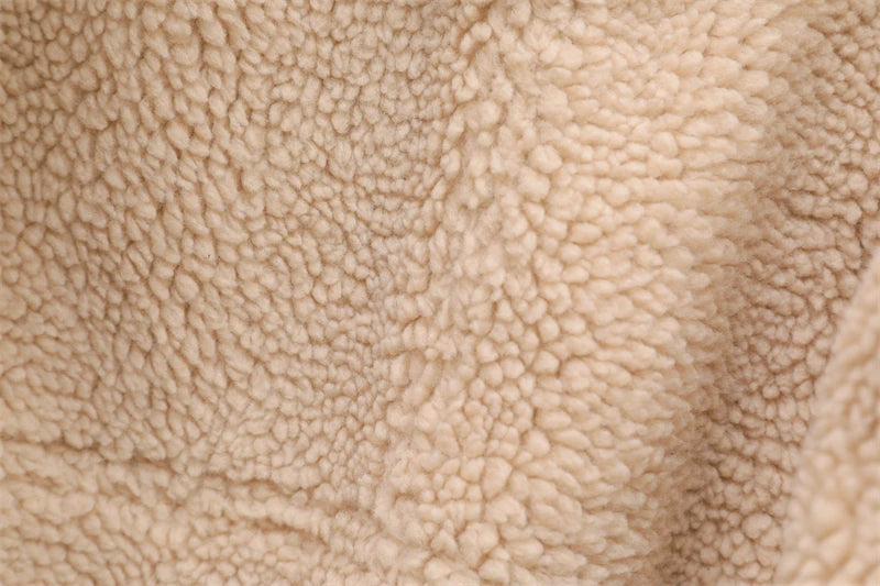 Vintage Faux Shearling Belted Winter Jacket