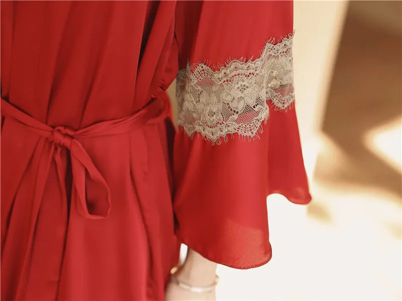 Women Ice Silk Nighty Pajamas