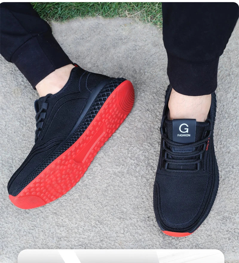 Manlegu Air Mesh Lightweight Safety Sneakers