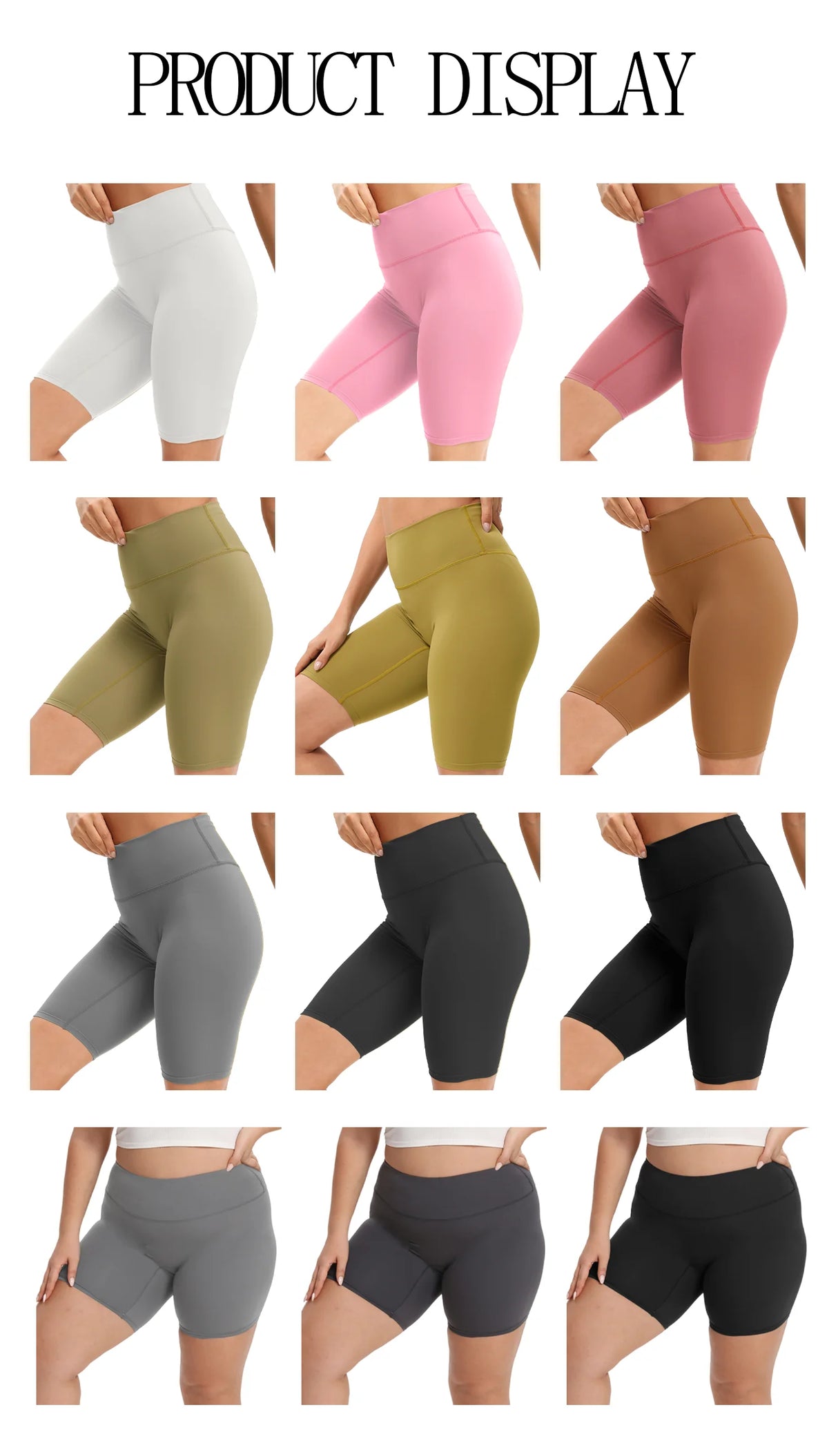 Women High Waist 3 Pocket Bike Shorts