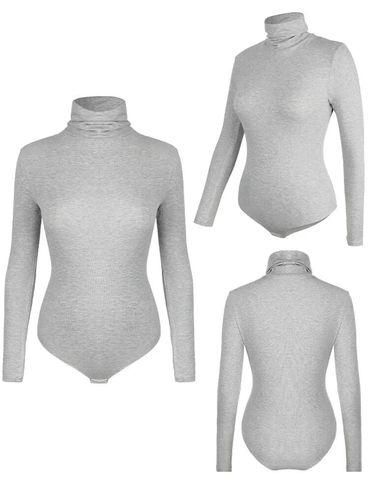 Women High Neck Long Sleeve Bodysuit