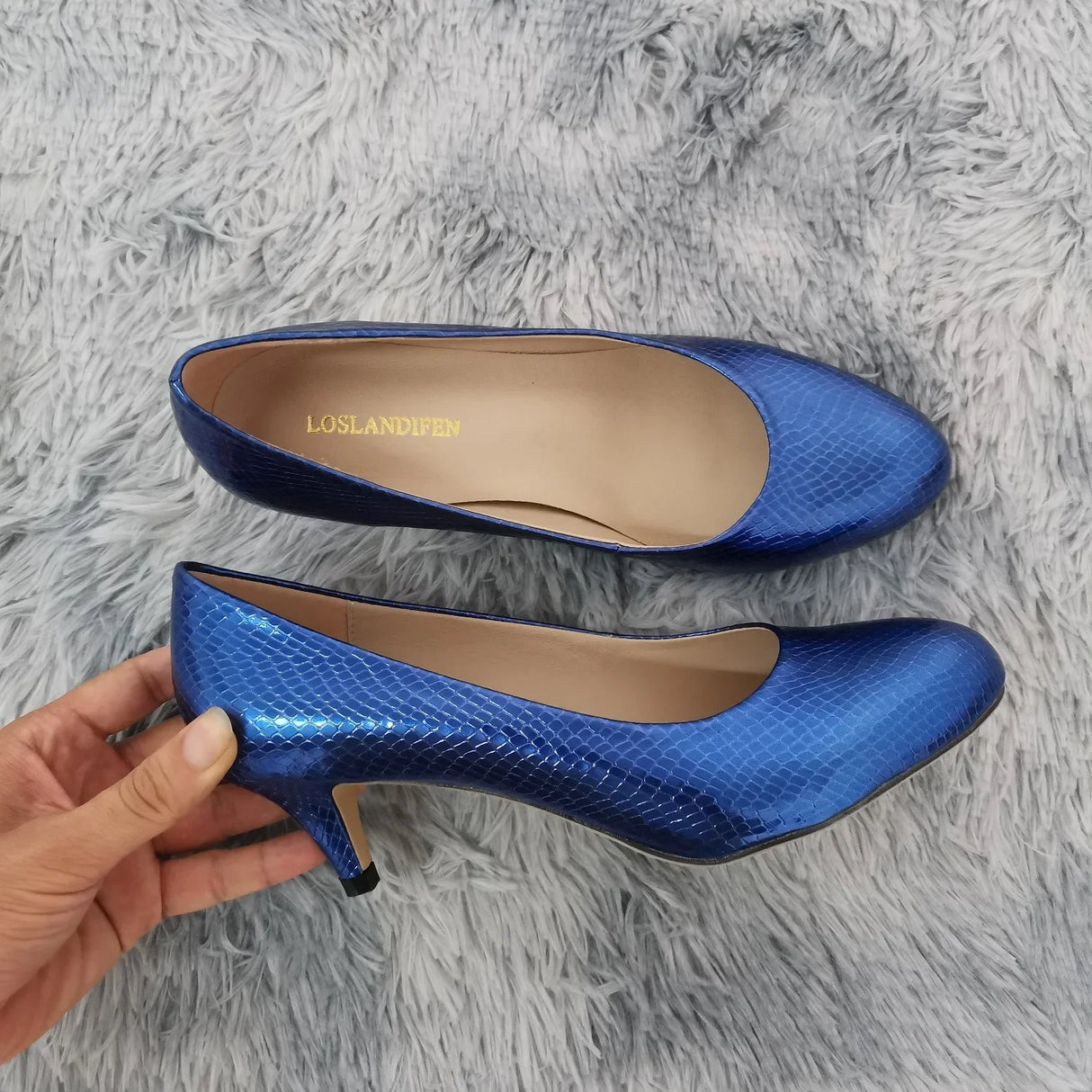 5cm Crocodile Pumps – Low Heel Red Heels 2025