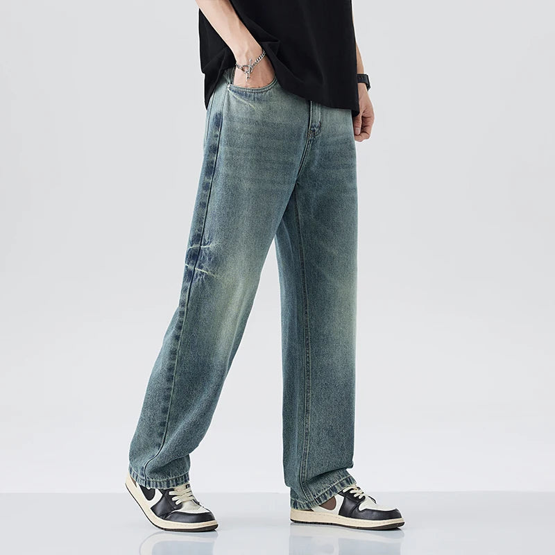 Men Retro Straight Jeans