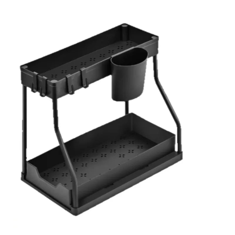 Pull-Out Kitchen Sink Storage Rack