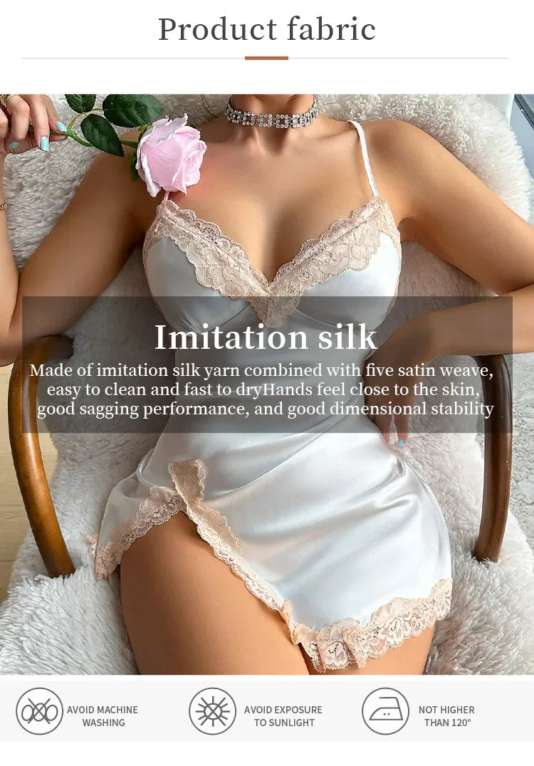 Women Satin Backless Nightdress