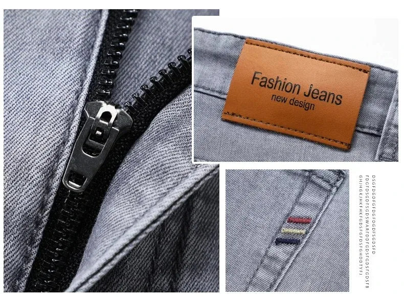 Men Grey Stretch Jeans