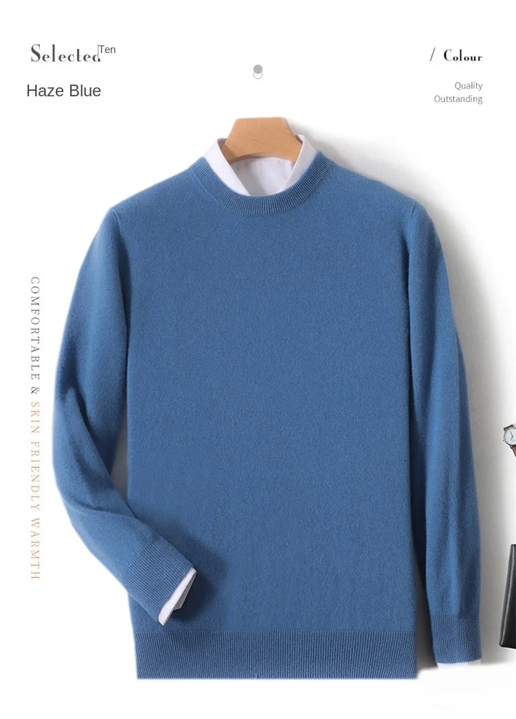 Men's Merino Wool Round Neck Sweater