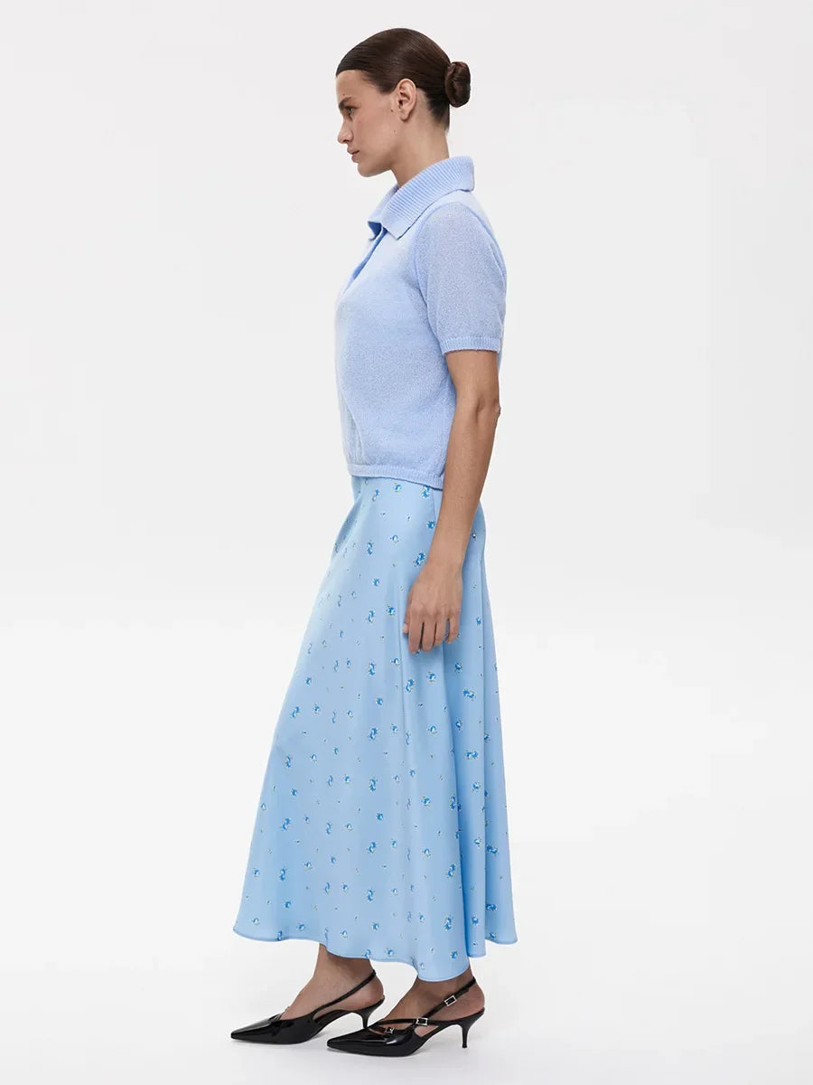 Women's Polo Collar Hollow Knit Sweater