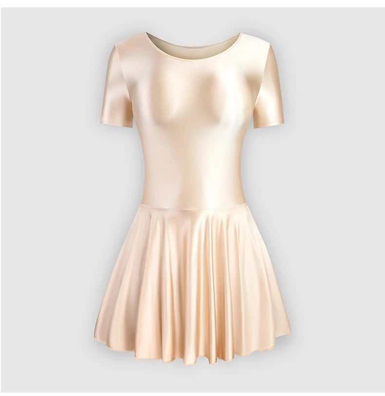 Women Satin Sports Ballet Skirt