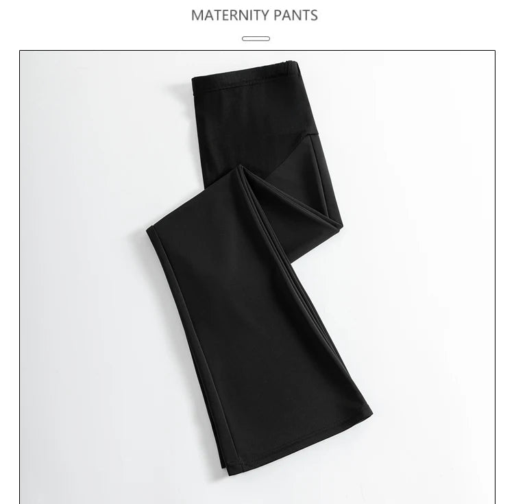 Y2K Bootcut Maternity Pants in ice silk, cropped design, ideal for summer, versatile fit for expectant mothers.