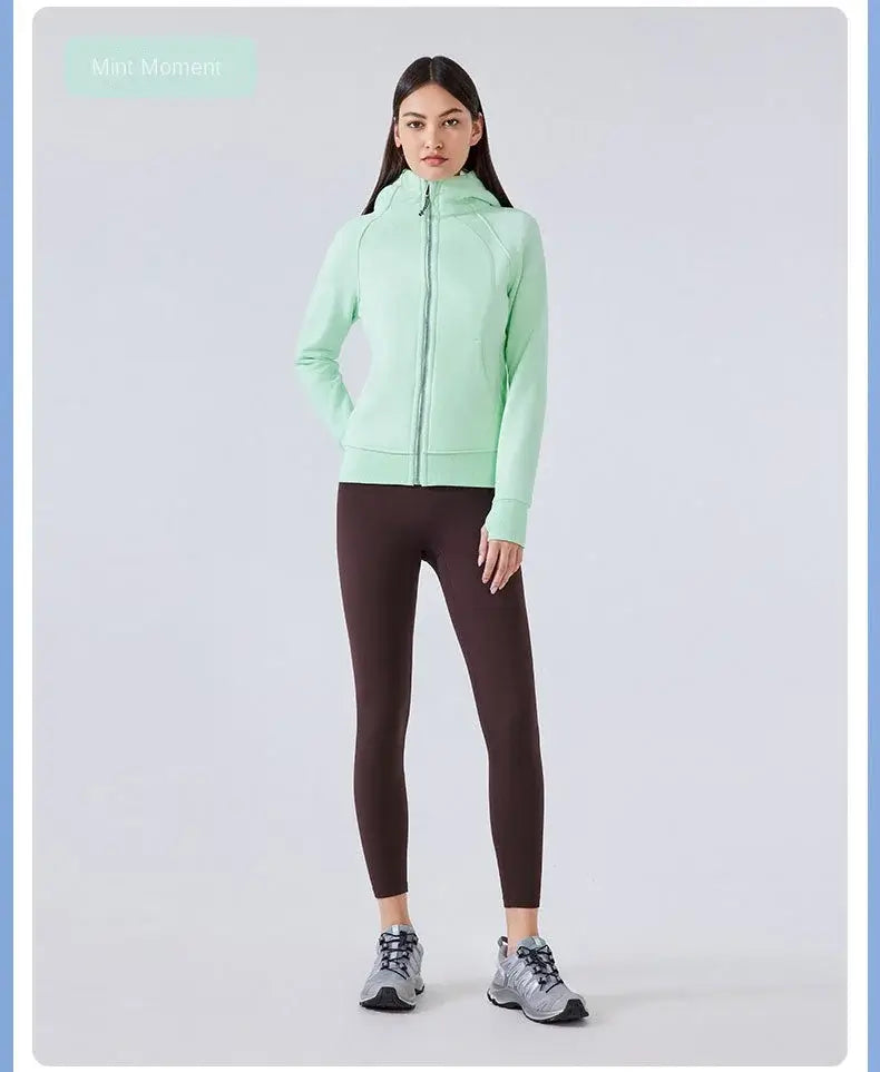 Women Thick Warm Hooded Sports Jacket