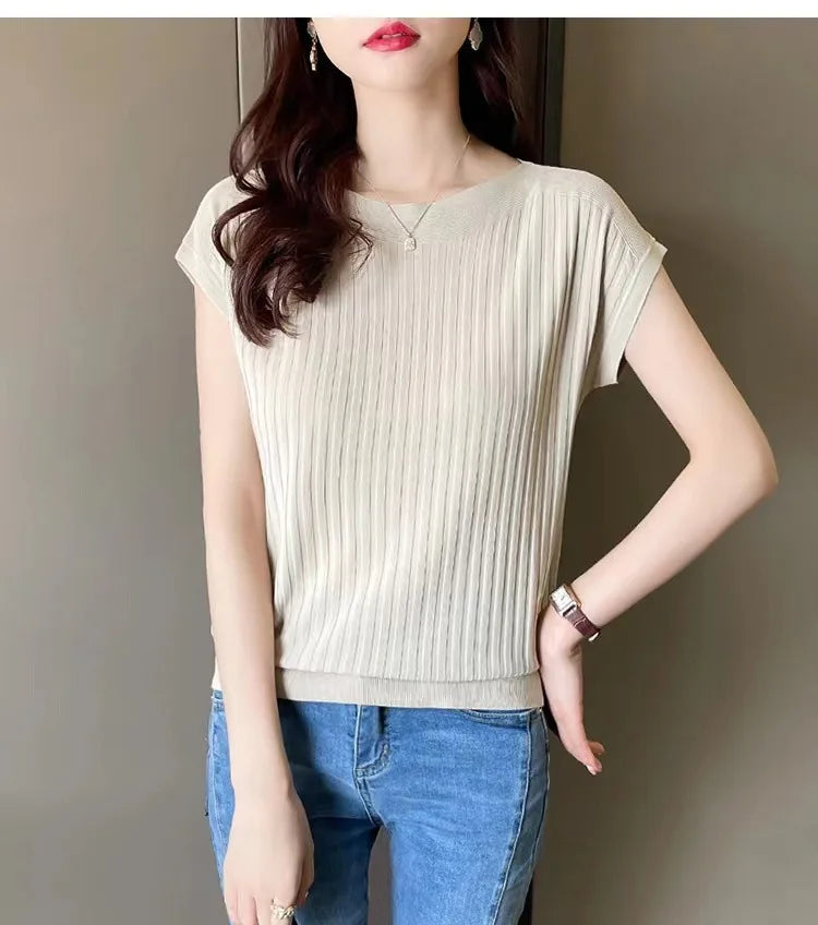 Women Summer Knit Blouse 2025