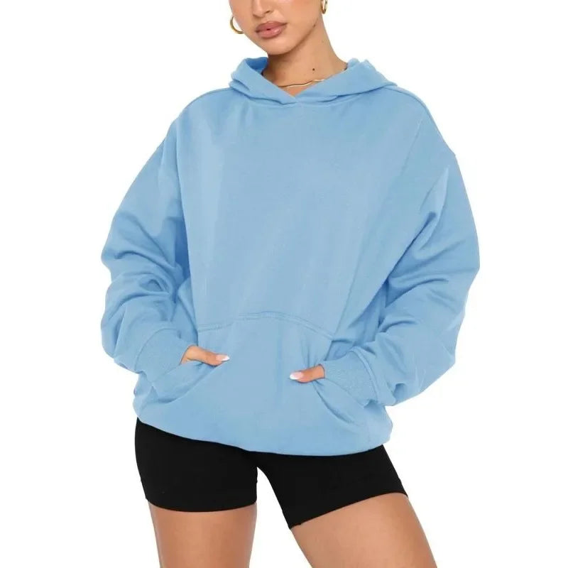 Women's Plus Size Hoodie 1XL-5XL – Solid Pullover