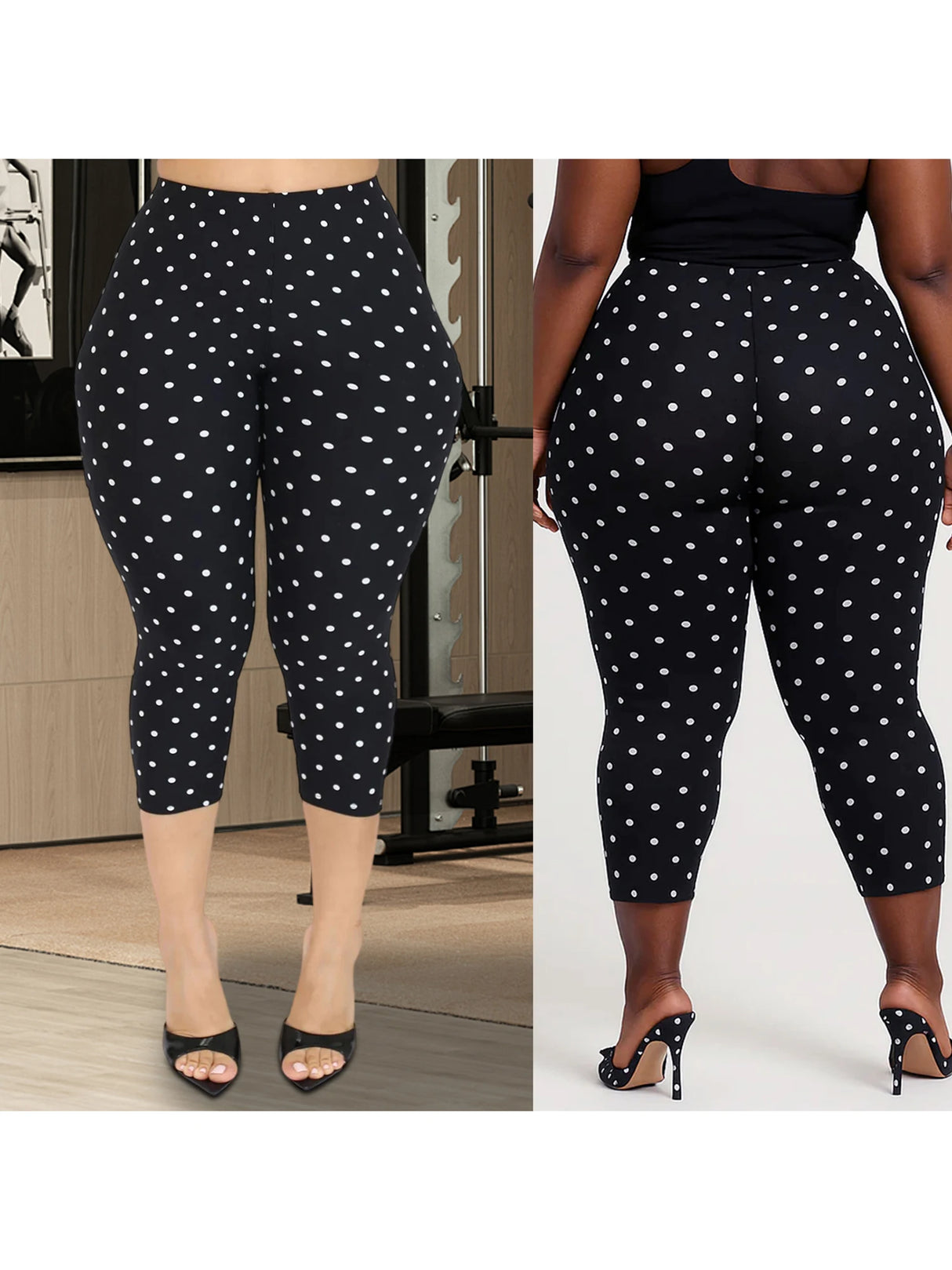 Women Floral Print High Waist Capri Leggings