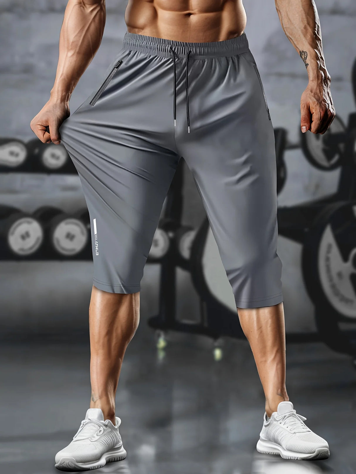 Men Cropped Athletic Pants