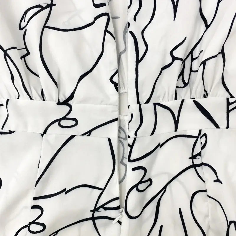 Women Art Print Wide Leg Jumpsuit