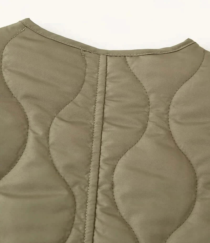 Women Quilted Padded Black Jacket