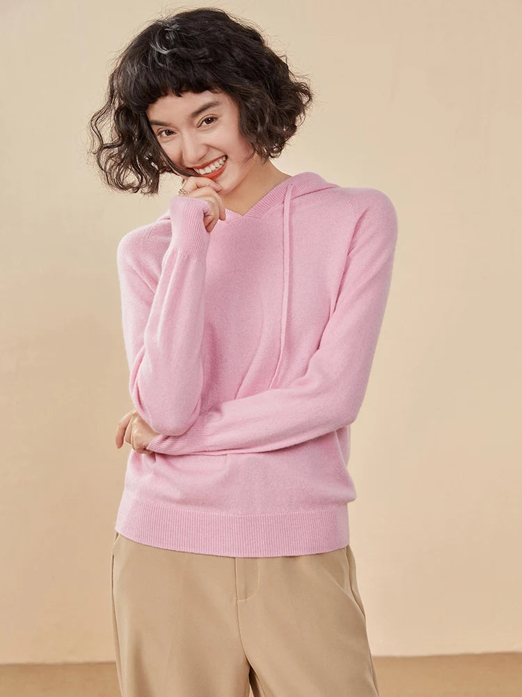 Women's 100% Cashmere Hooded Sweater