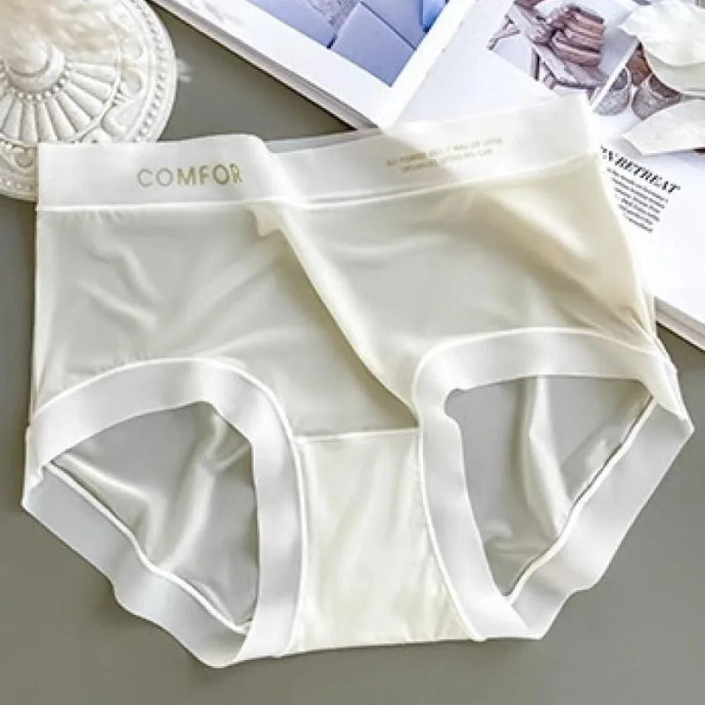 Women Ruffle Ice Silk Panties