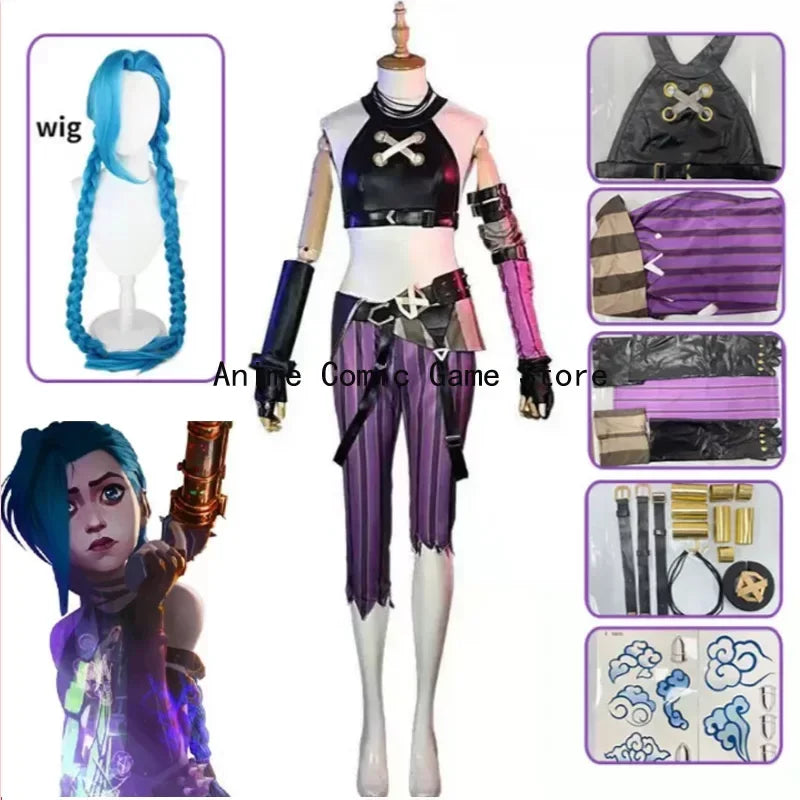 LOL Arcane Jinx Cosplay Costume Outfit