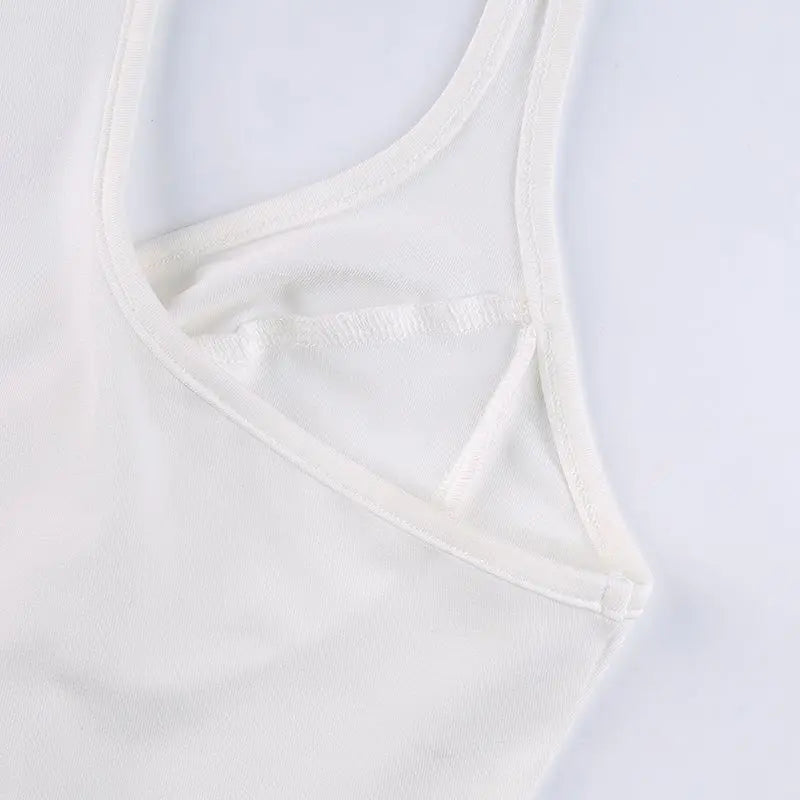 Retro Sleeveless Women's Bodysuit – Chic Slim Bodycon Summer Top