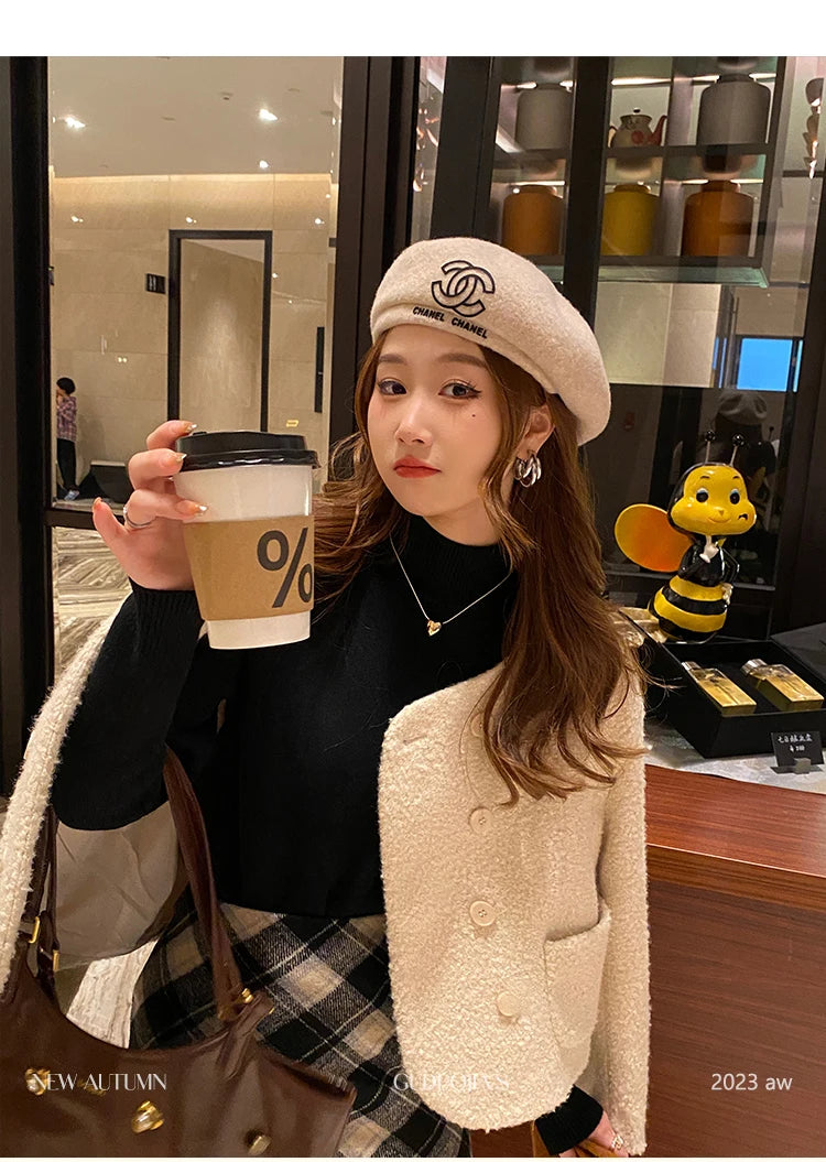 Women's Retro Red Turtleneck Sweater